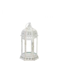 DISTRESSED FLORAL LANTERN
